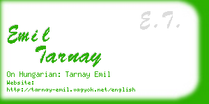 emil tarnay business card